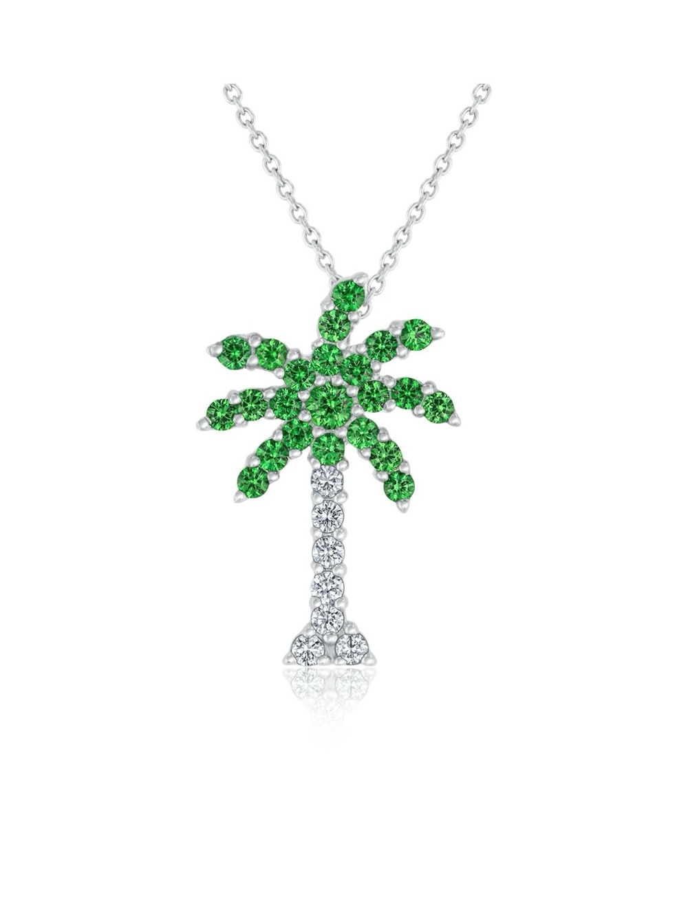Roberto Coin Tiny Treasures Tsavorite and Diamond Palm Tree Pendan